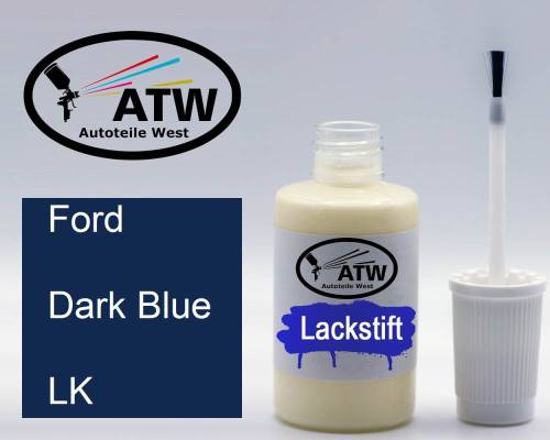 Ford, Dark Blue, LK: 20ml Lackstift, von ATW Autoteile West.